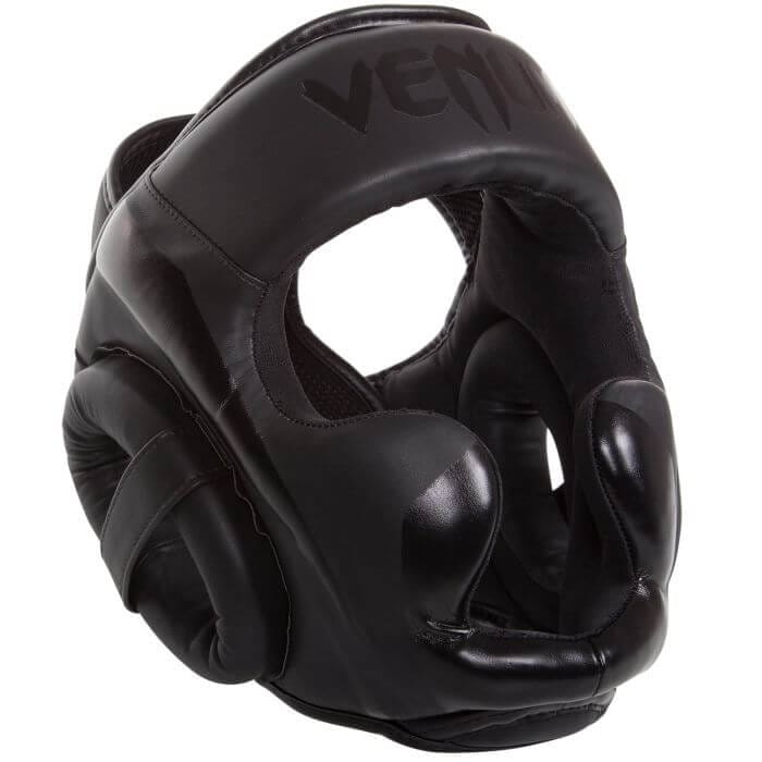 Caschetto Elite Venum Nero per Boxe, Muay Thai, MMA, Kickboxing