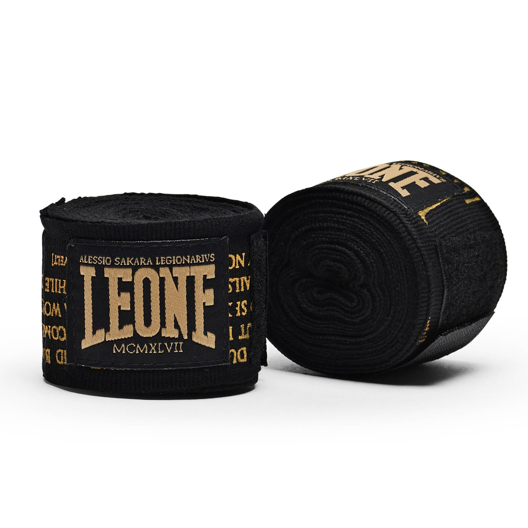 Bendaggi Leone 1947 Fasce Legionarius di Alessio Sakara in Cotone semi-elastico da 3,5m protezione per il polso e le dita con chiusura a velcro per Boxe , Muay Thai, Kickboxing, Mma