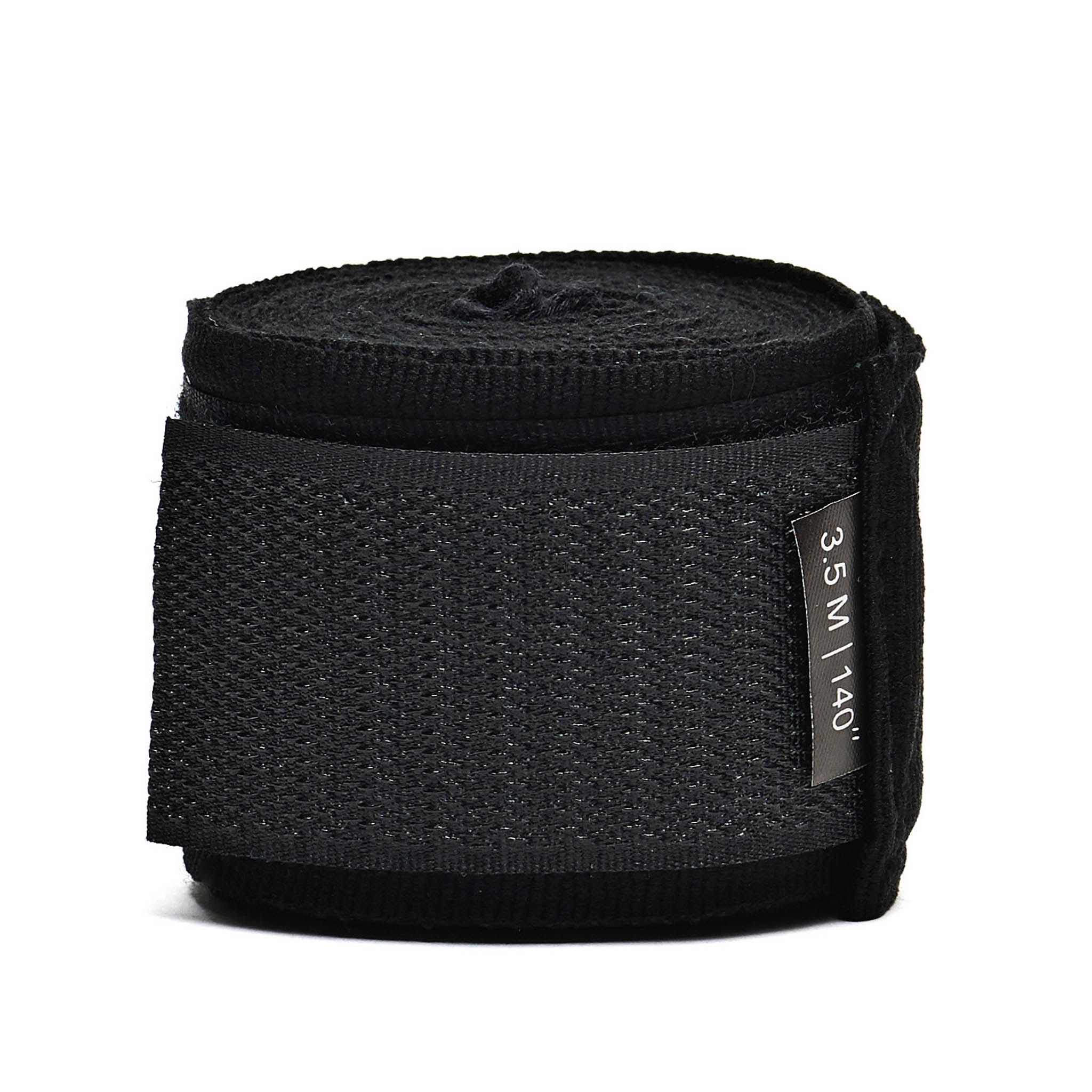 Bendaggi Leone 1947 Fasce Nero in Cotone semi-elastico da 3,5m protezione per il polso e le dita con chiusura a velcro per Boxe , Muay Thai, Kickboxing, Mma