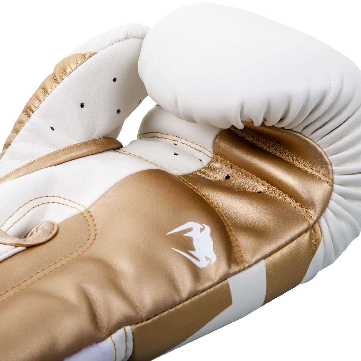 Guantoni Venum Elite Bianco/Oro per Muay Thai, Boxe e Kickboxing