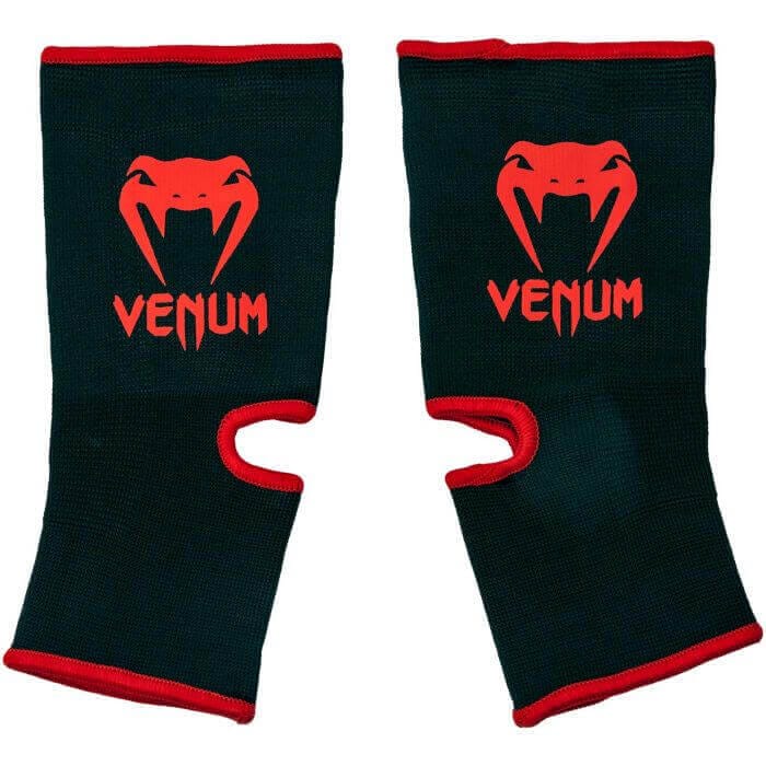 Cavigliera Kontact Venum Nero/Rosso per Kickboxing, Muay Thai, MMA