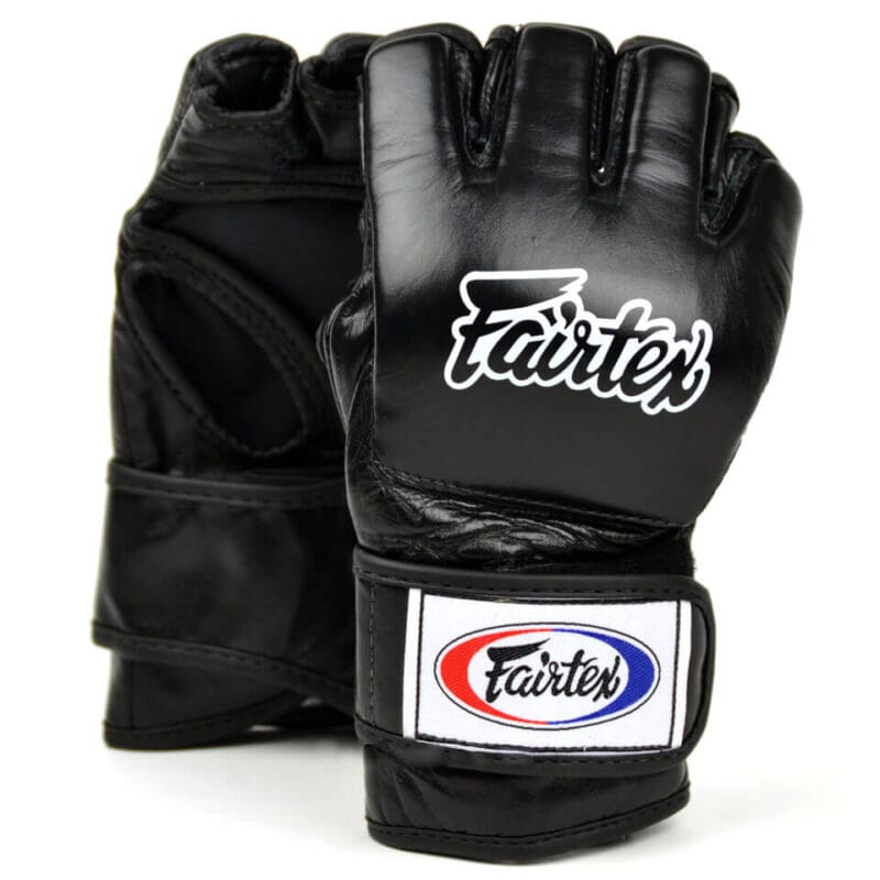Guanti MMA Fairtex Ultimate 4 oz Nero, vera pelle, allenamenti/match MMA, Sambo, mixed martial arts, Cage Warriors