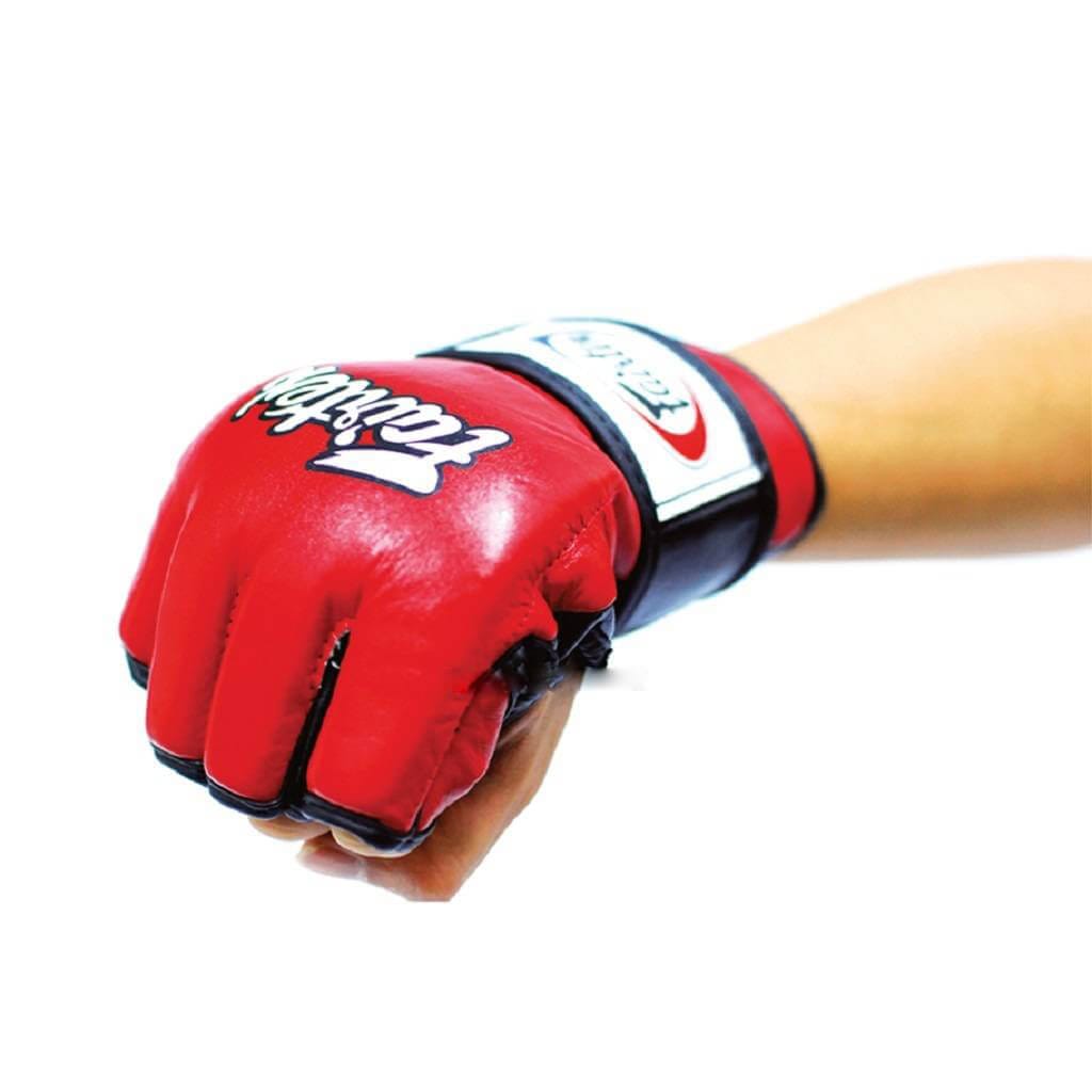 Guanti MMA Fairtex Ultimate 4 oz Rosso, competition, vera pelle, allenamenti/match MMA, Sambo, mixed martial arts, Cage Warriors