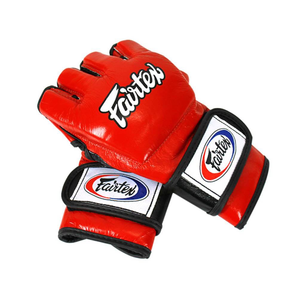 Guanti MMA Fairtex Ultimate 4 oz Rosso, vera pelle, allenamenti/match MMA, Sambo, mixed martial arts, Cage Warriors