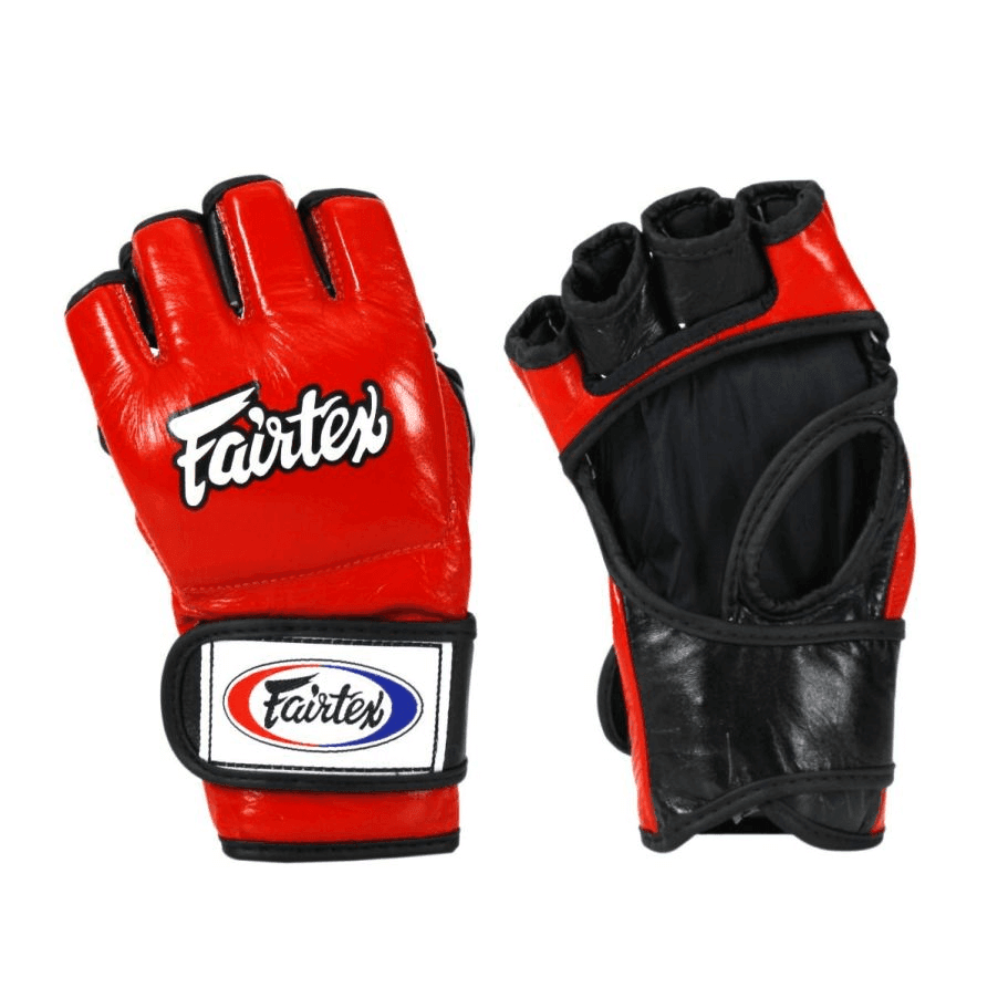 Guanti MMA Fairtex Rosso Cage Warriors per allenamenti e match di MMA