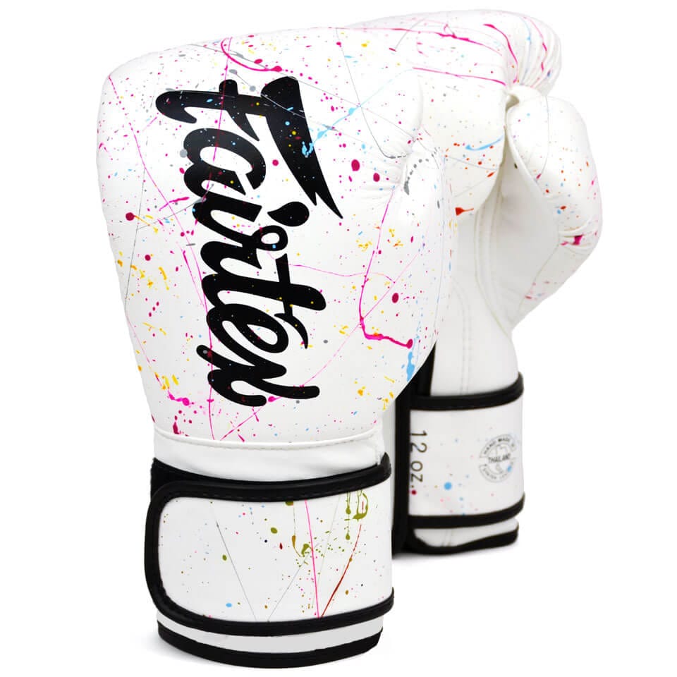 Guantoni Muay Thai Fairtex The Painter, semileather per allenamenti e match di Boxe, Kickboxing, Sanda, Pugilato, sport da combattimento