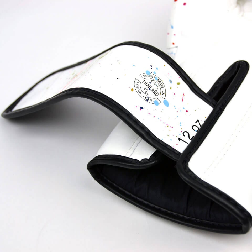 Guantoni Muay Thai Fairtex The Painter, semileather, dettaglio velcro, per allenamenti e match di Boxe, Kickboxing, Sanda, Pugilato, sport da combattimento