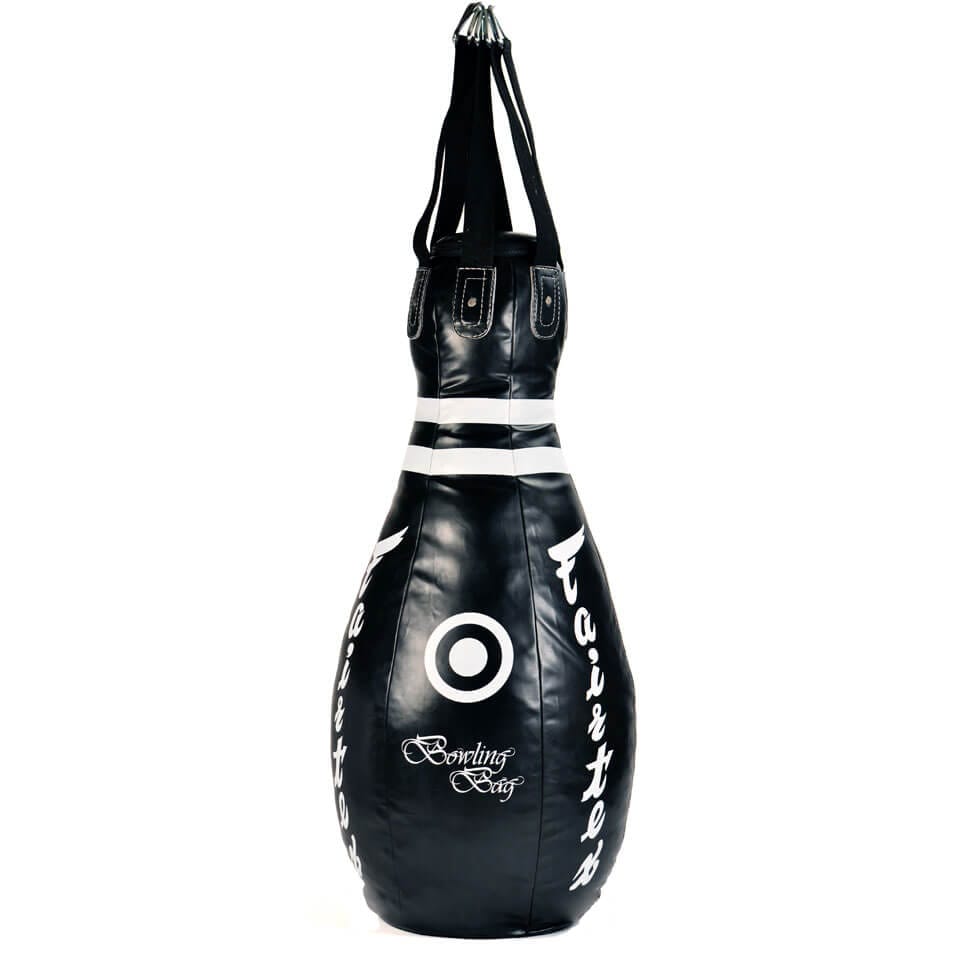 Sacco Fairtex Bowling Semi Leather Nero, per allenamenti di Muay Thai, Kickboxing, Boxe, Sanda, Pugilato, MMA, sport da combattimento