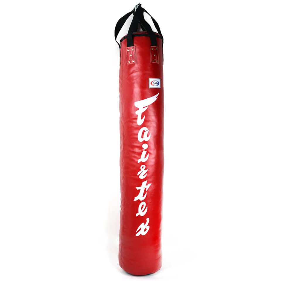 Sacco Fairtex Banana Bag Rosso 180 cm, 40 kg, per allenamenti di Muay Thai, Kickboxing, Boxe, MMA, Pugilato, Thaiboxe