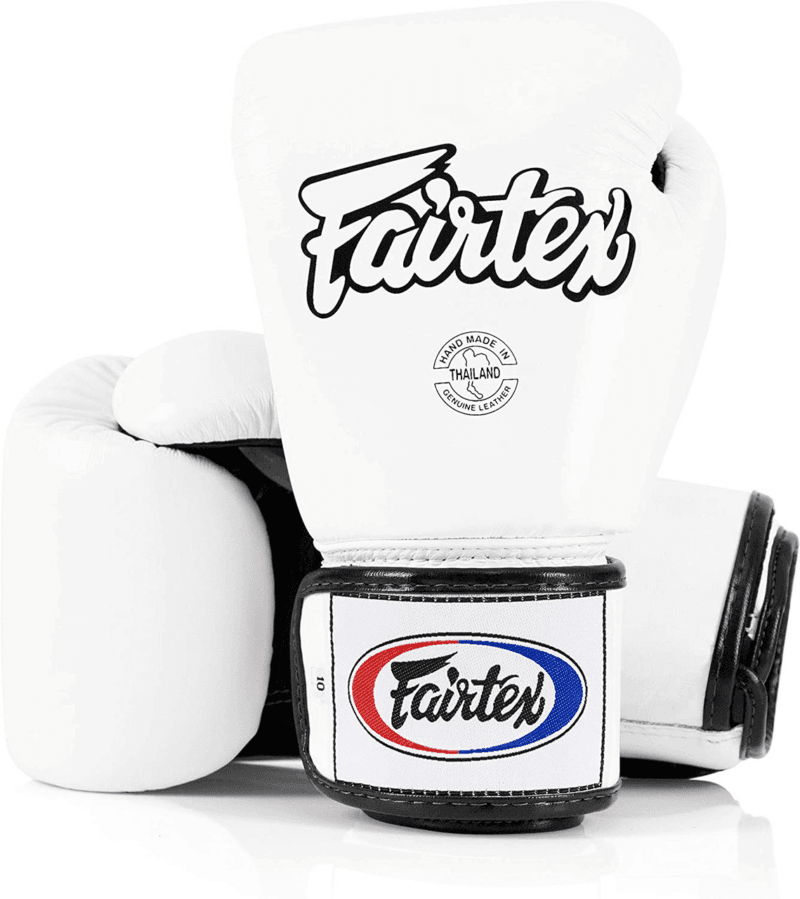 Guantoni Fairtex BGV1 Bianco per Muay Thai, Kickboxing e Boxe.