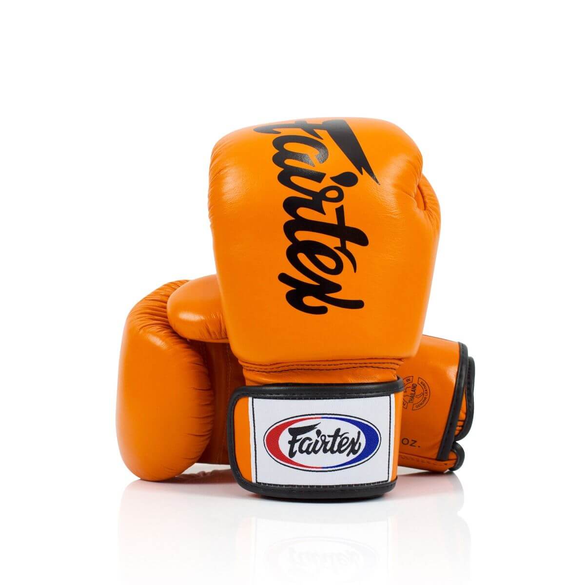 Guantoni Fairtex Deluxe Arancione in pelle, per allenamenti di Pugilato, Muaythai, e Kickboxing