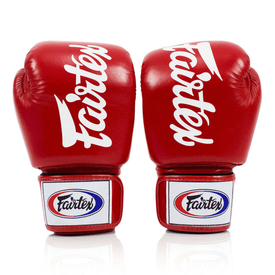 Guantoni Fairtex Rosso Bianco Muay Thai per allenamentie di Boxe e Kickboxing