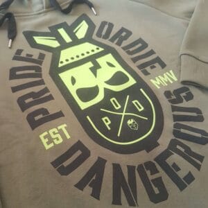 Felpa Pride or Die Dangerous Khaki, fightwear, sport da combattimento, Fitness, tempo libero