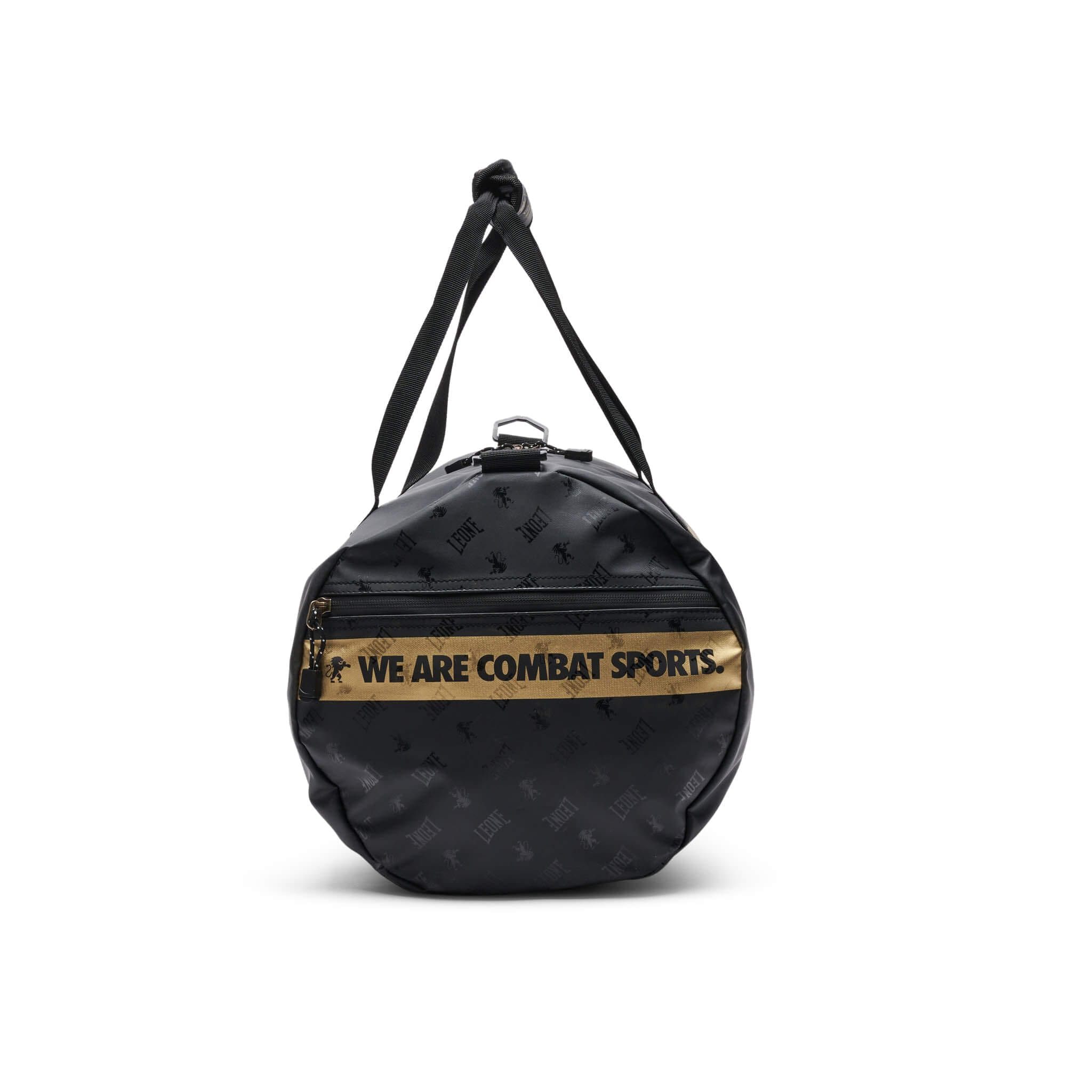 Borsa Palestra Leone1947 DNA Nero e Oro per Boxe, Kickboxing, MMA e Muay Thai. Piccola, leggera, non ingombrante, può riporre una quantità limitata di attrezzatura.