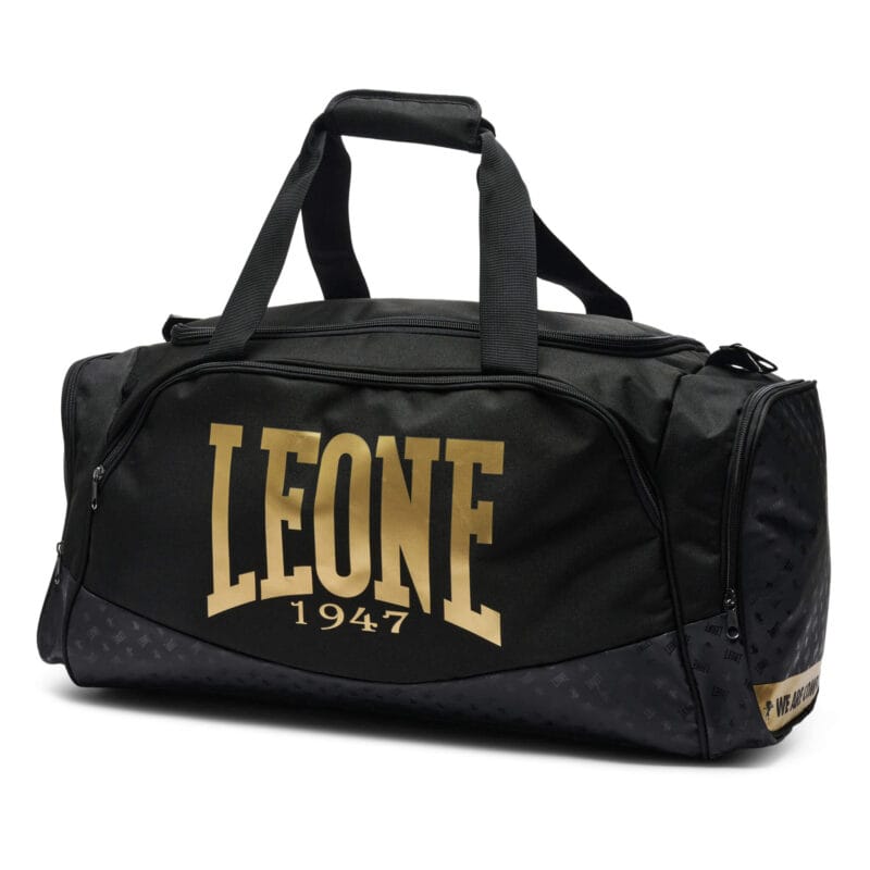 Borsone Palestra Leone1947 DNA Nero e Oro per Boxe, Kickboxing, MMA, Grappling, BJJ ed Muay thai