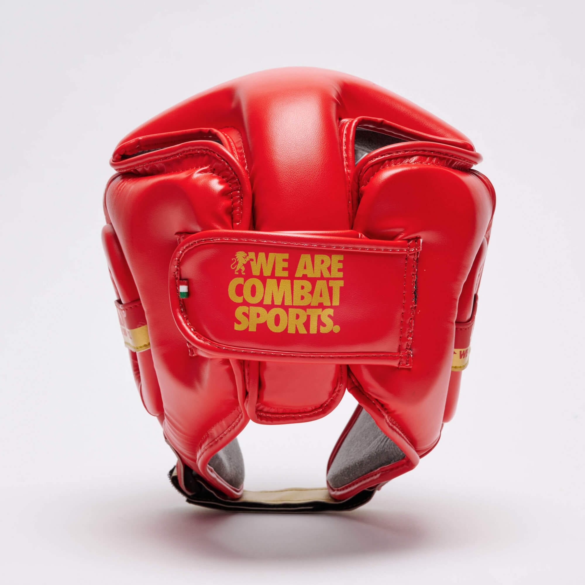 Caschetto Rosso DNA Leone1947 Combat con dettagli Oro per Competizioni di Boxe, Kickboxing, Muaythai ed MMA