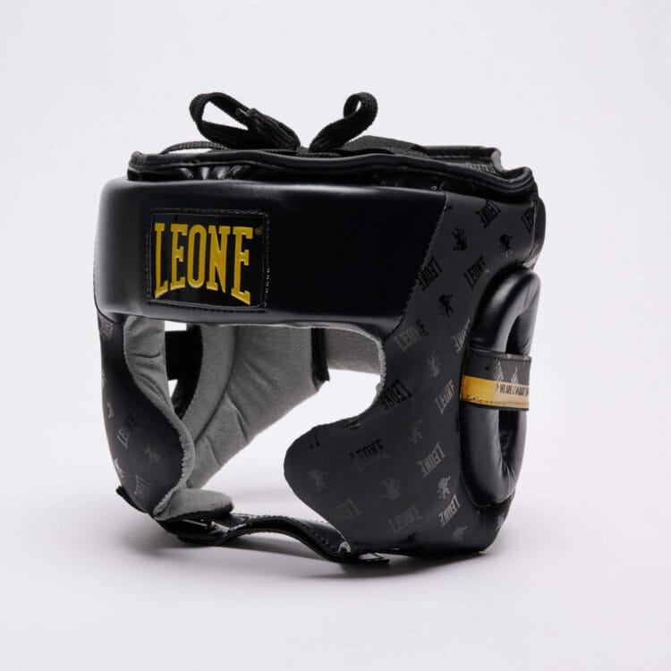 Caschetto Nero DNA Leone1947 per Sparring di Boxe, Kickboxing, Muaythai ed MMA