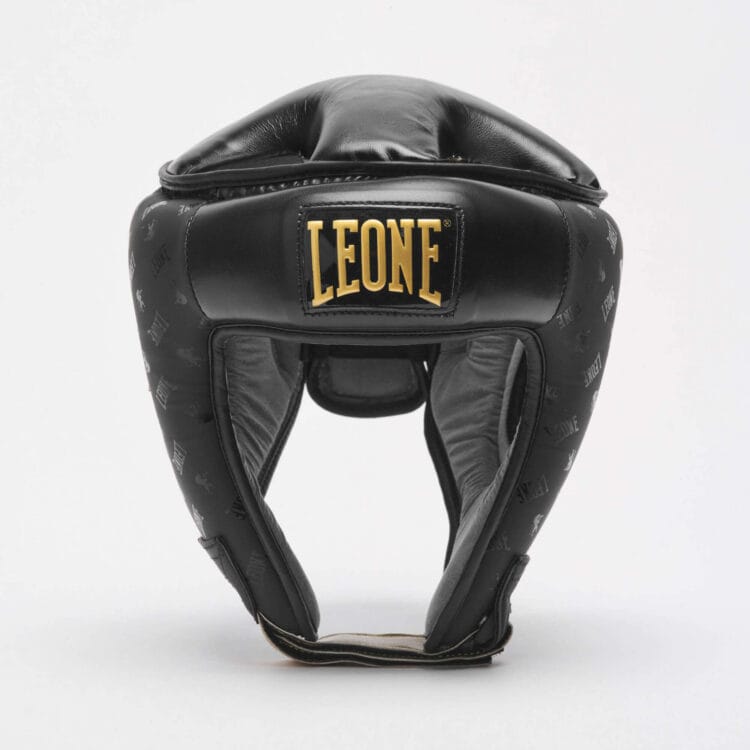 Caschetto Nero DNA Leone1947 Combat per Competizioni di Boxe, Kickboxing, Muaythai ed MMA