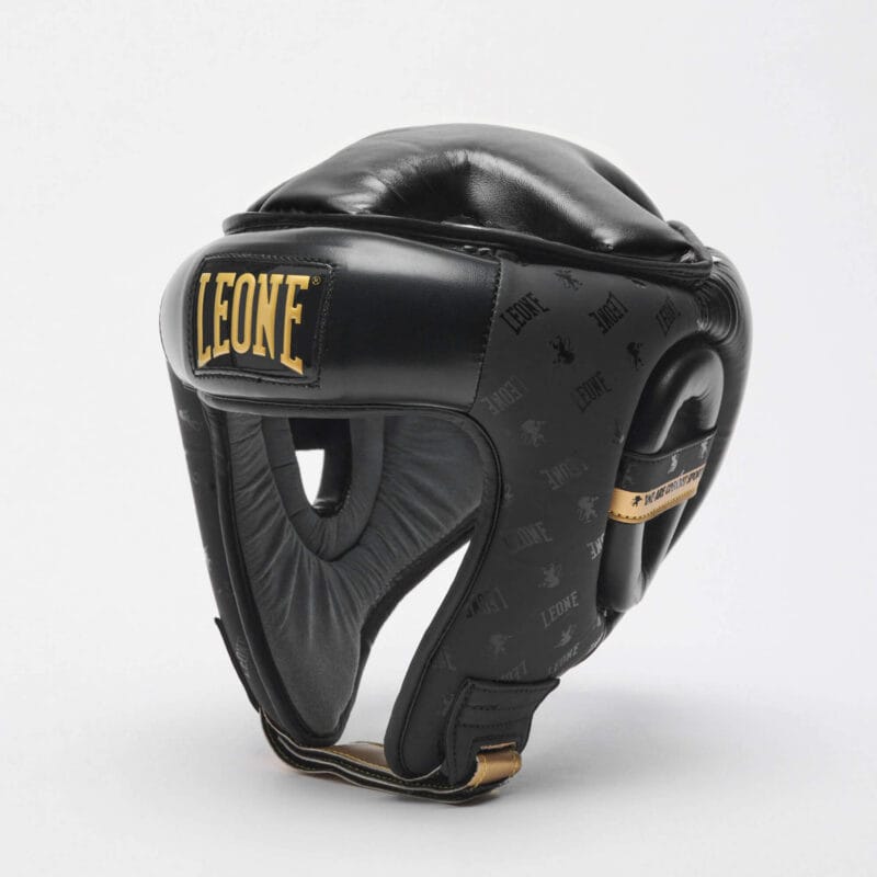 Caschetto Nero DNA Leone1947 Combat per Competizioni di Boxe, Kickboxing, Muaythai ed MMA