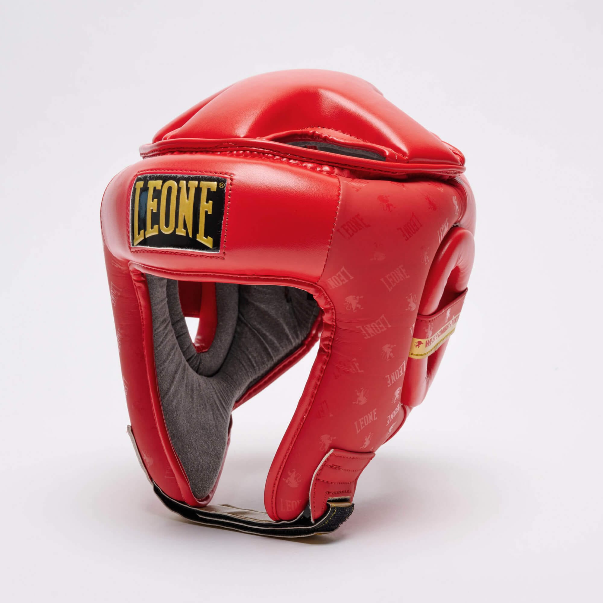 Caschetto Rosso DNA Leone1947 Combat con dettagli Oro per Competizioni di Boxe, Kickboxing, Muaythai ed MMA