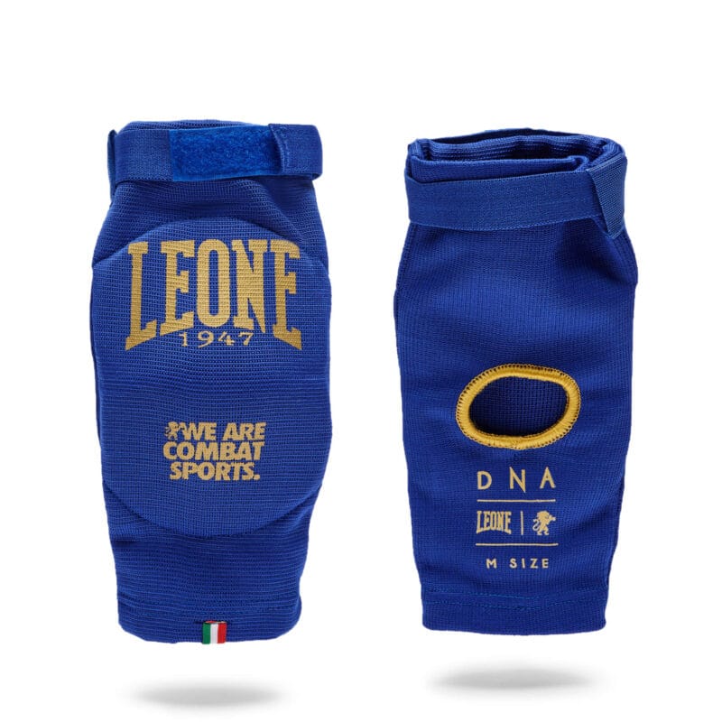 Gomitiere Leone1947 DNA in Blu con dettagli e logo in Oro, Protezione per Muay Thai e MMA