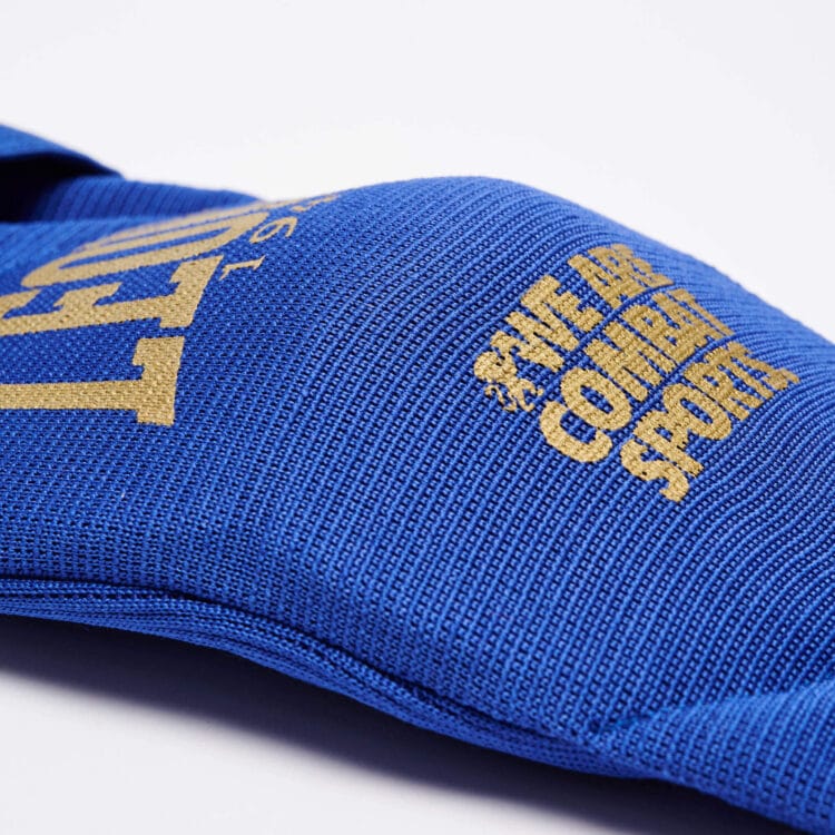 Gomitiere Leone1947 DNA in Blu con dettagli e logo in Oro, Protezione per Muay Thai e MMA
