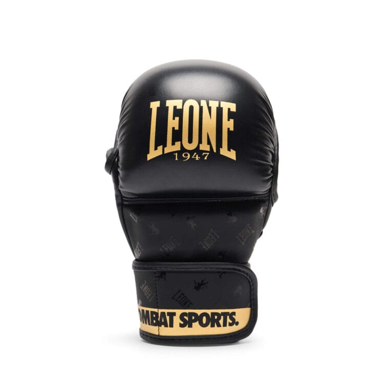 Guanti MMA Leone1947 DNA 7oz Nero con dettagli in Oro, per sparring e match di MMA