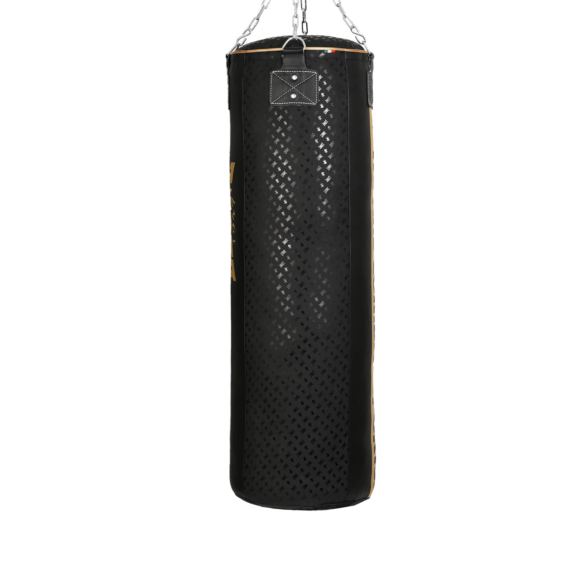 Sacco Leone 1947 DNA Nero con dettagli, scritte e logo in Oro, Sacco da appendere per allenamenti di Boxe,Kickboxing, Muay thai e MMA