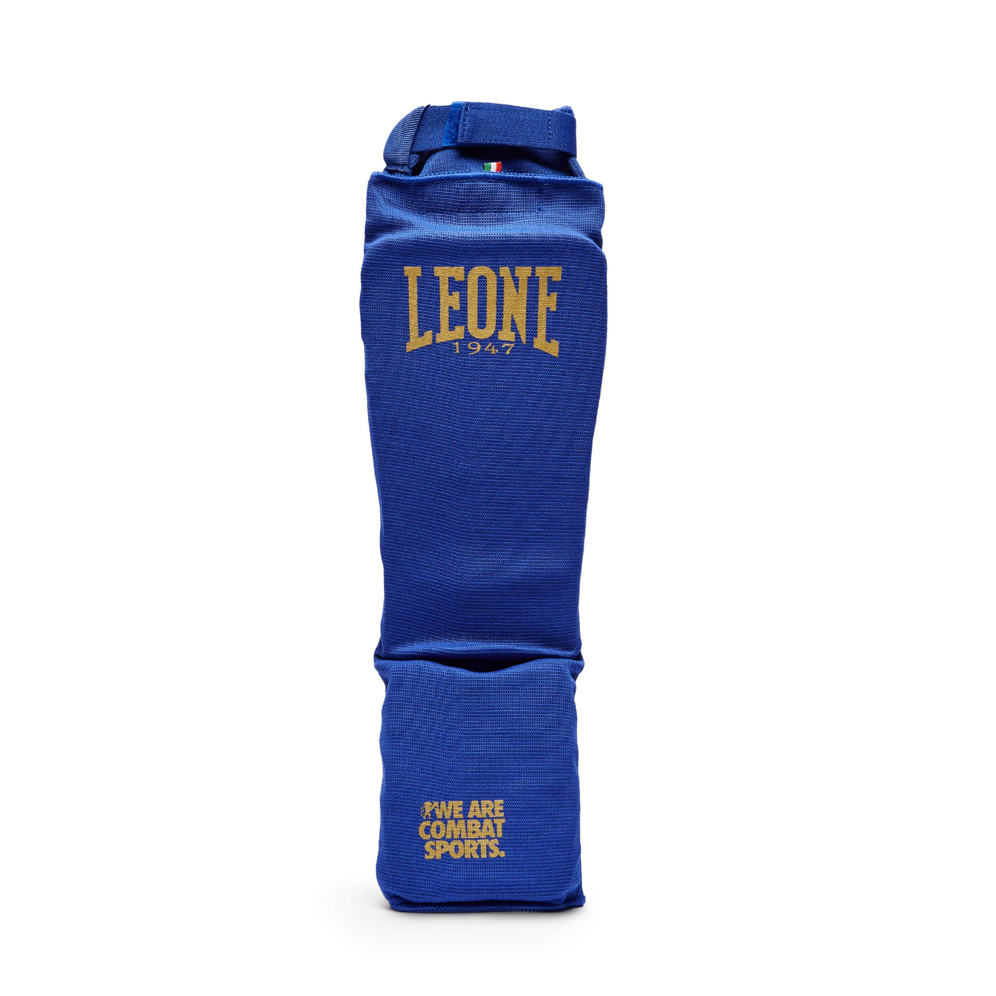 Paratibie a Calza DNA Leone1947 Blu per match e allenamenti bambini di Muay Thai, Kickboxing e MMA