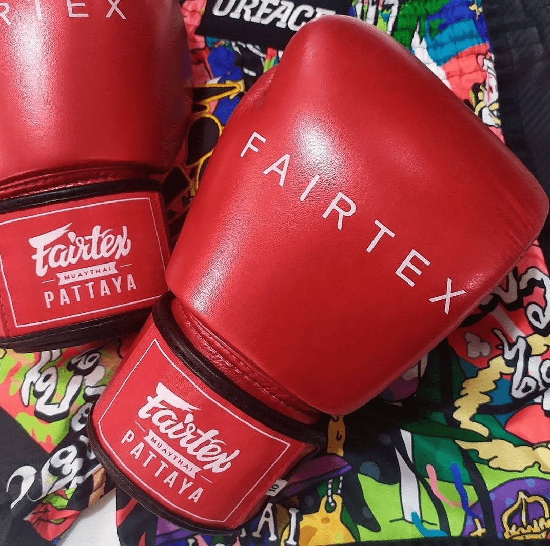 Guantoni Fairtex Metallic rosso per Boxe , Muay Thai, Kickboxing