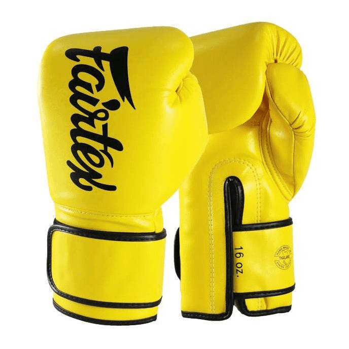Guantoni Fairtex Microfiber giallo per Boxe , Muay Thai, Kickboxing