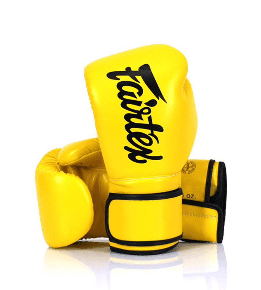 Guantoni Fairtex Microfiber giallo per Boxe , Muay Thai, Kickboxing
