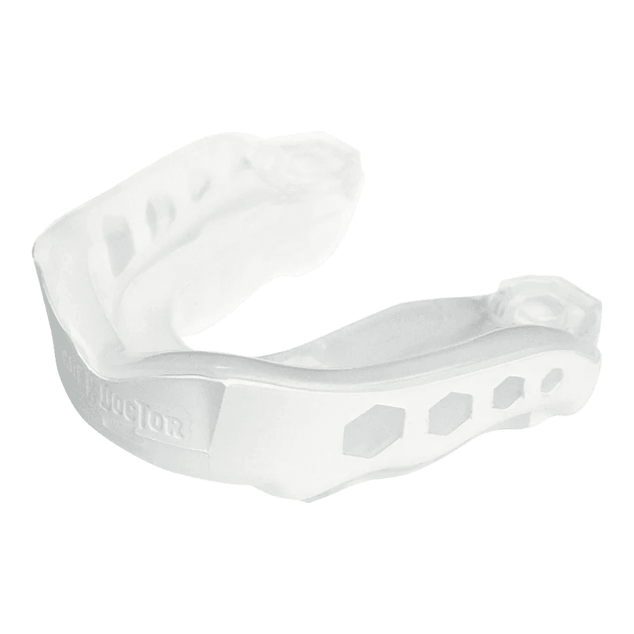 Paradenti Shock Doctor GEL MAX Bianco per Sport da combattimento, Muay Thai, Boxe, MMA, Kickboxing, BJJ, Grappling.