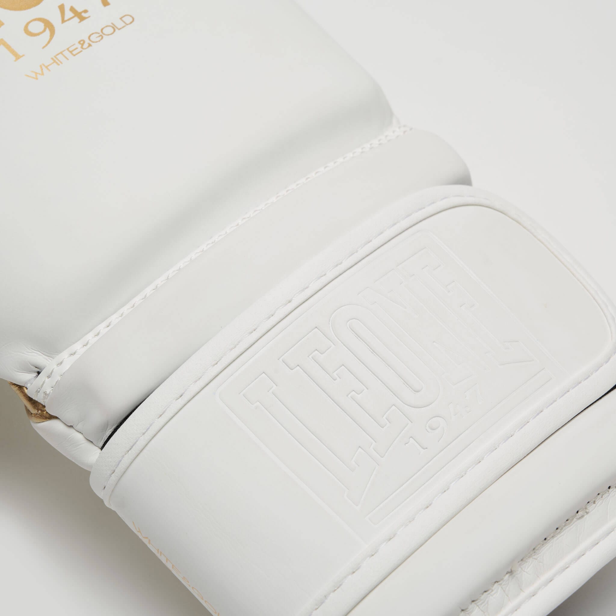 Guantoni Leone 1947 White & Gold per allenamenti e match Boxe, Kickboxing e Muay Thai.