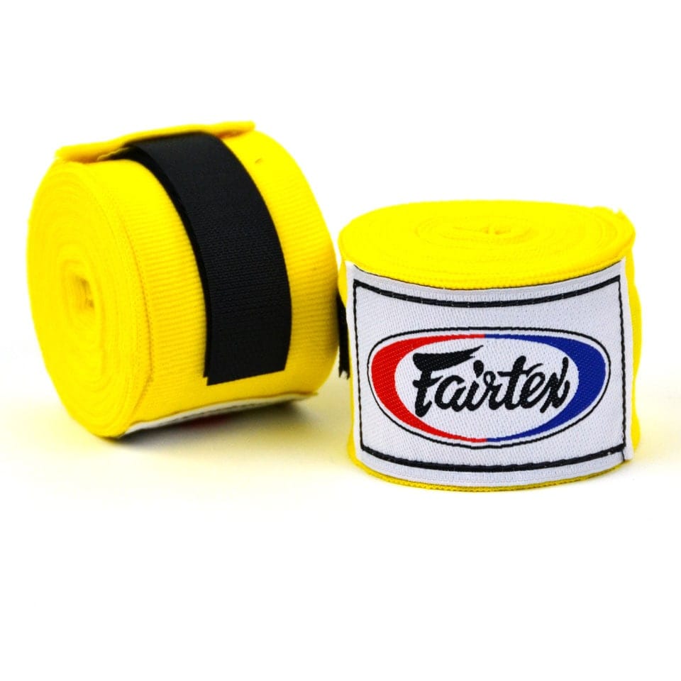 Fasce/Bendaggi Boxe Fairtex Giallo 4,5m per allenamenti di Muay Thai, Kickboxing ed MMA.
