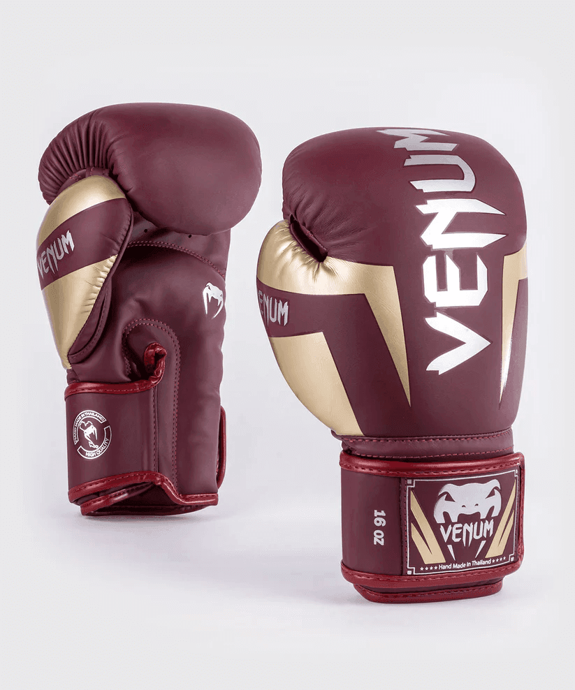 Guantoni Venum ELITE Bordeaux per allenamenti e match di Muay Thai, Kickboxing e Boxe.