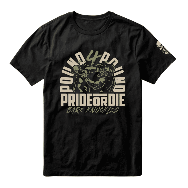 T-Shirt Bare Knuckles Pride or Die in Cotone e pettinato 160g. Ideale per l'abbigliamento casual di tutti i giorni e la palestra.