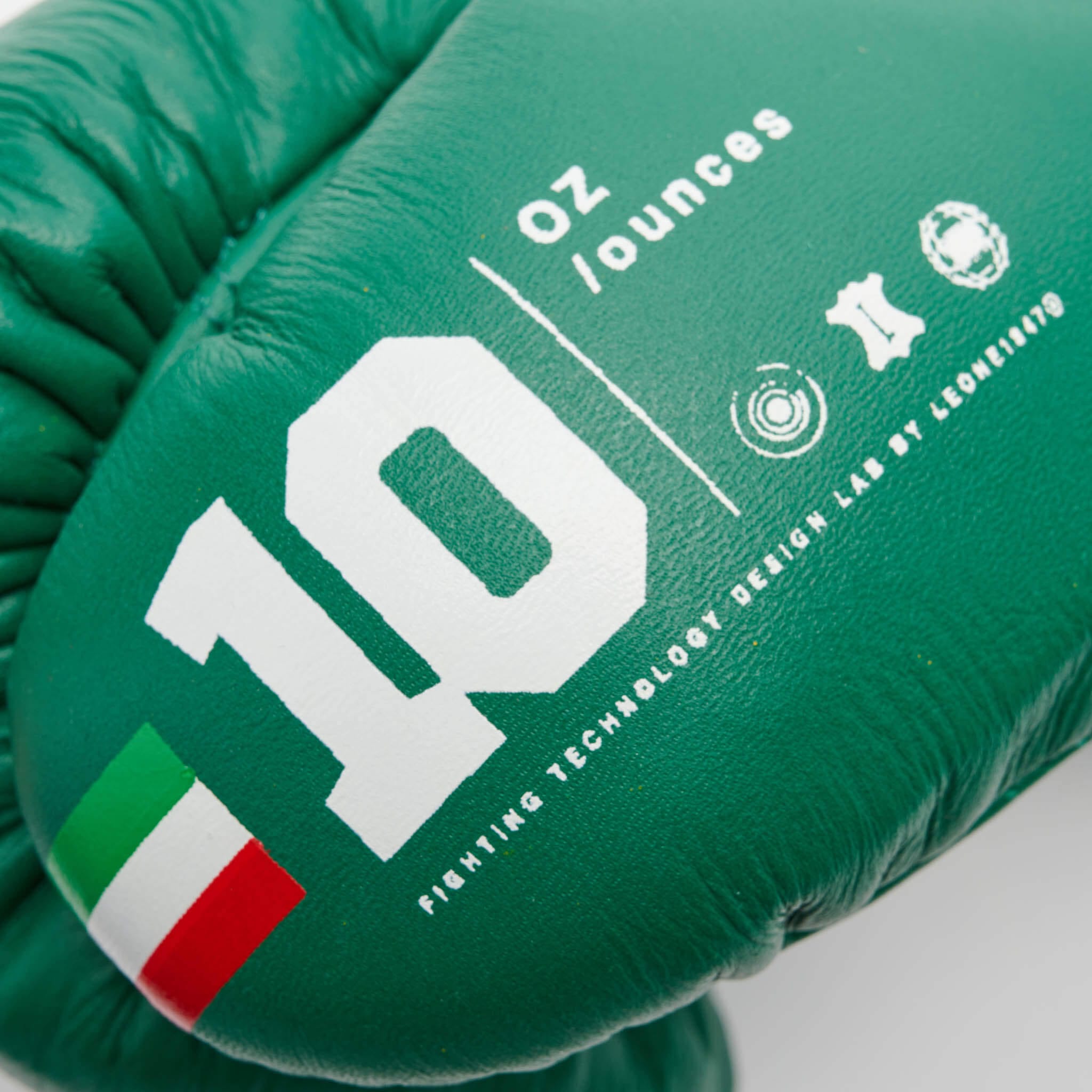 Guantoni da Boxe in pelle Leone1947 Shock Plus verde GN102L con lacci