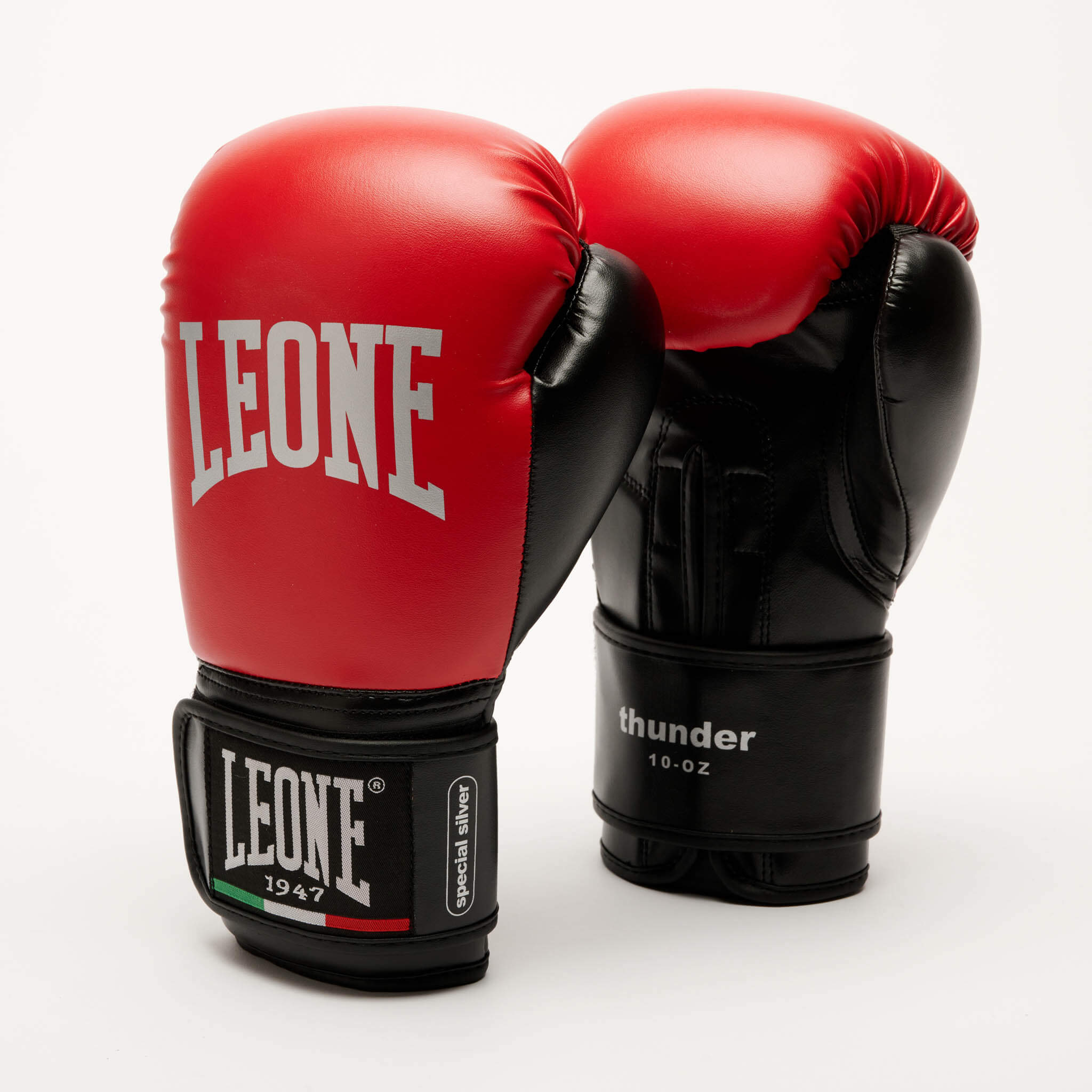 Guantoni Leone 1947 GN383 Thunder Rosso per Boxe, Muay Thai e Kickboxing.