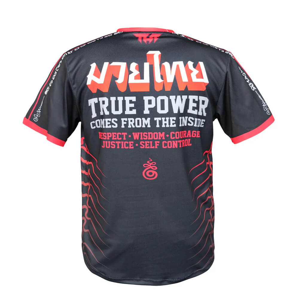 T-shirt Tuff da allenamento Yantra Twin Tigers Nero Dry Tech per allenamenti di Boxe, Kickboxing e Muay Thai. T-shirt tecnica Muay Thai, Boxe, Kickboxing tigri