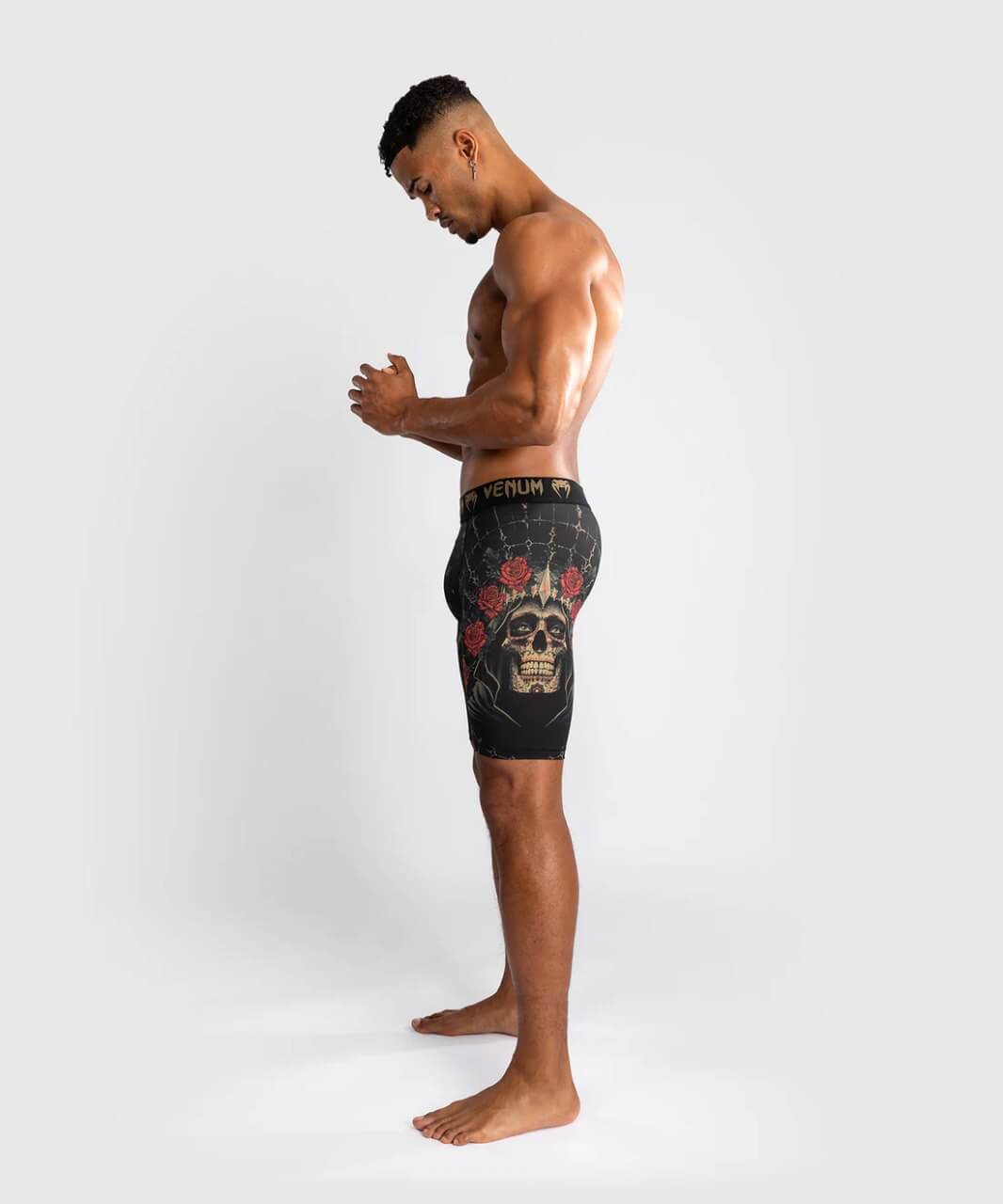 Pantaloncini a compressione Vale Tudo Venum Santa Muerte 5.0 per MMA, Grappling No Gi e Sport da Combattimento in tessuto tecnico