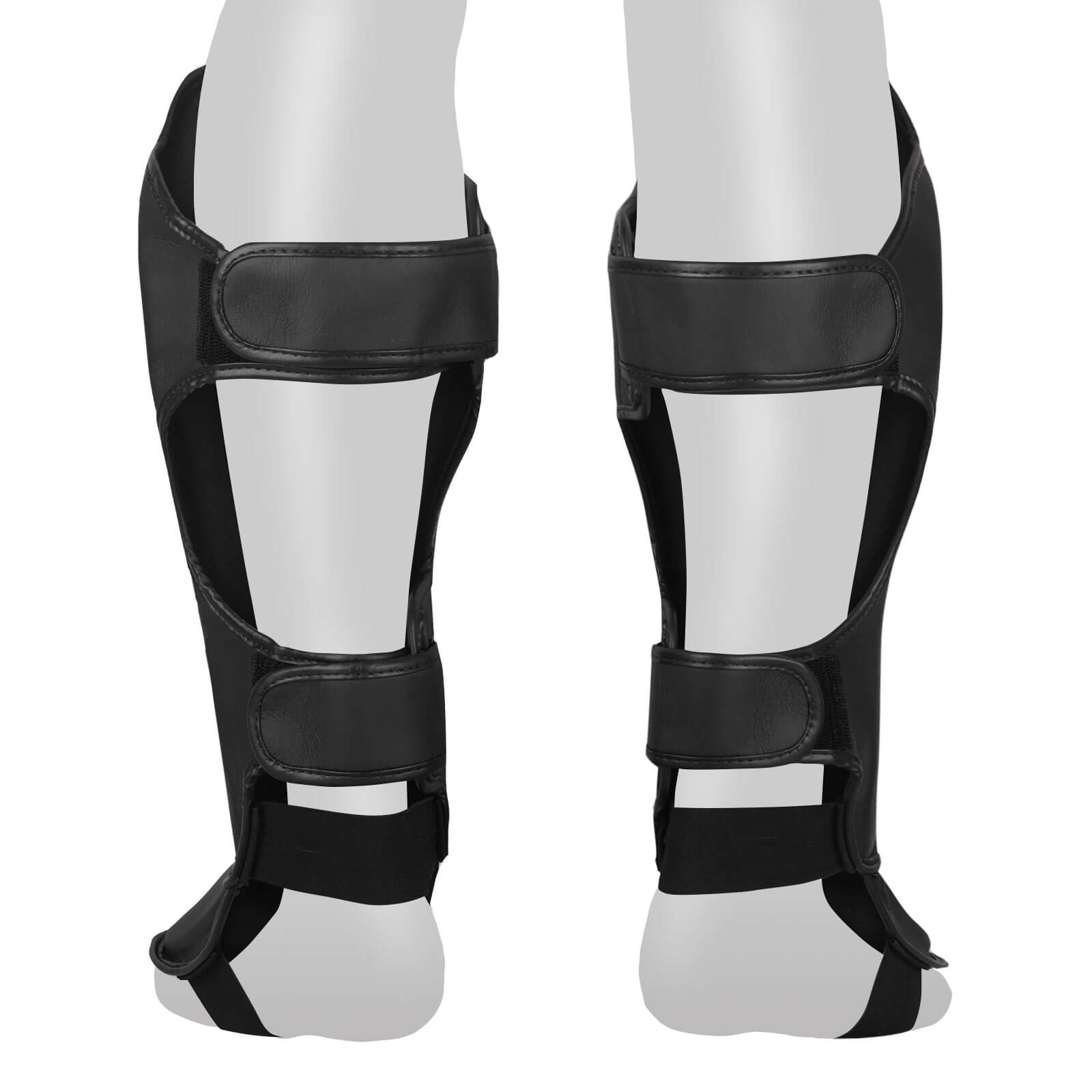 Paratibie Muay Thai Tuff Black Tiger TUF-SGM-TIGER BLACK per allenamenti di Muay Thai, Kickboxing ed MMA. Paratibie interi doppia protezioni fatti a mano in Thailandia. Copertura piede