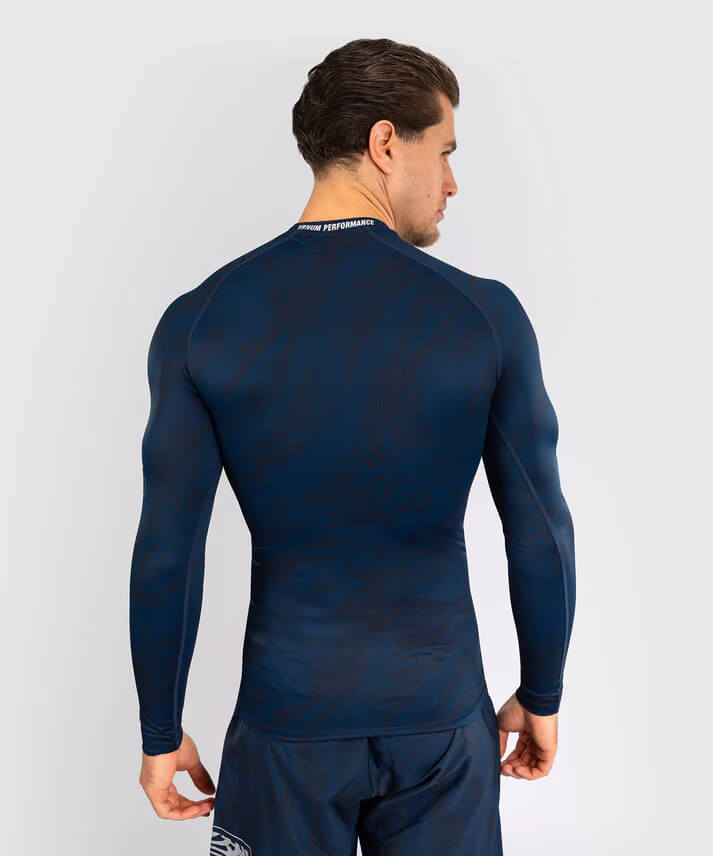 Rashguard UFC Fusion Fight Week Blu Venum manica lunga per MMA, BJJ, Grapplin, No GI. Rashguard ufficiale UFC Venum