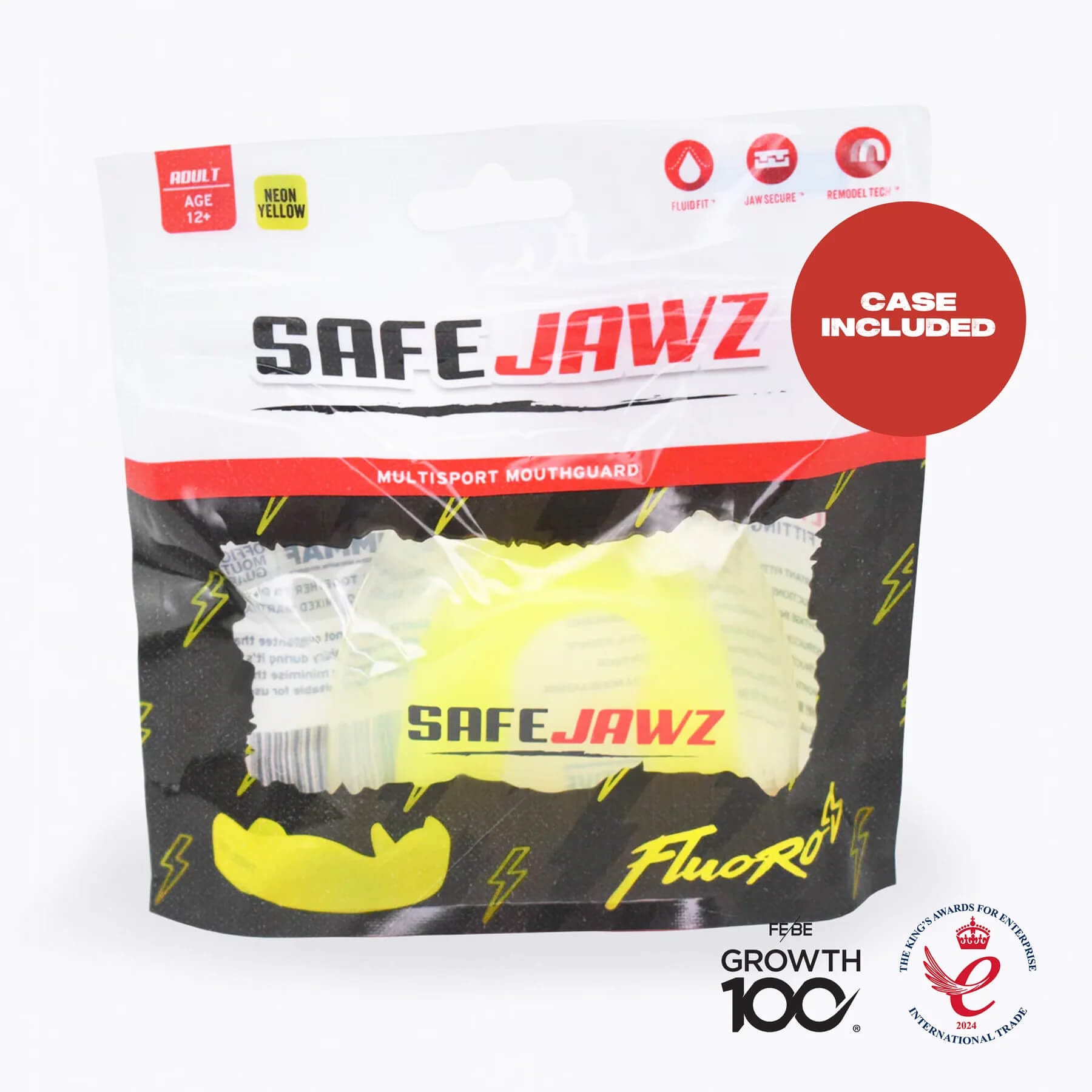 Paradenti Safejawz Intro Series Giallo, per allenamenti e Match di Boxe, Muay Thai, MMA e Kickboxing.