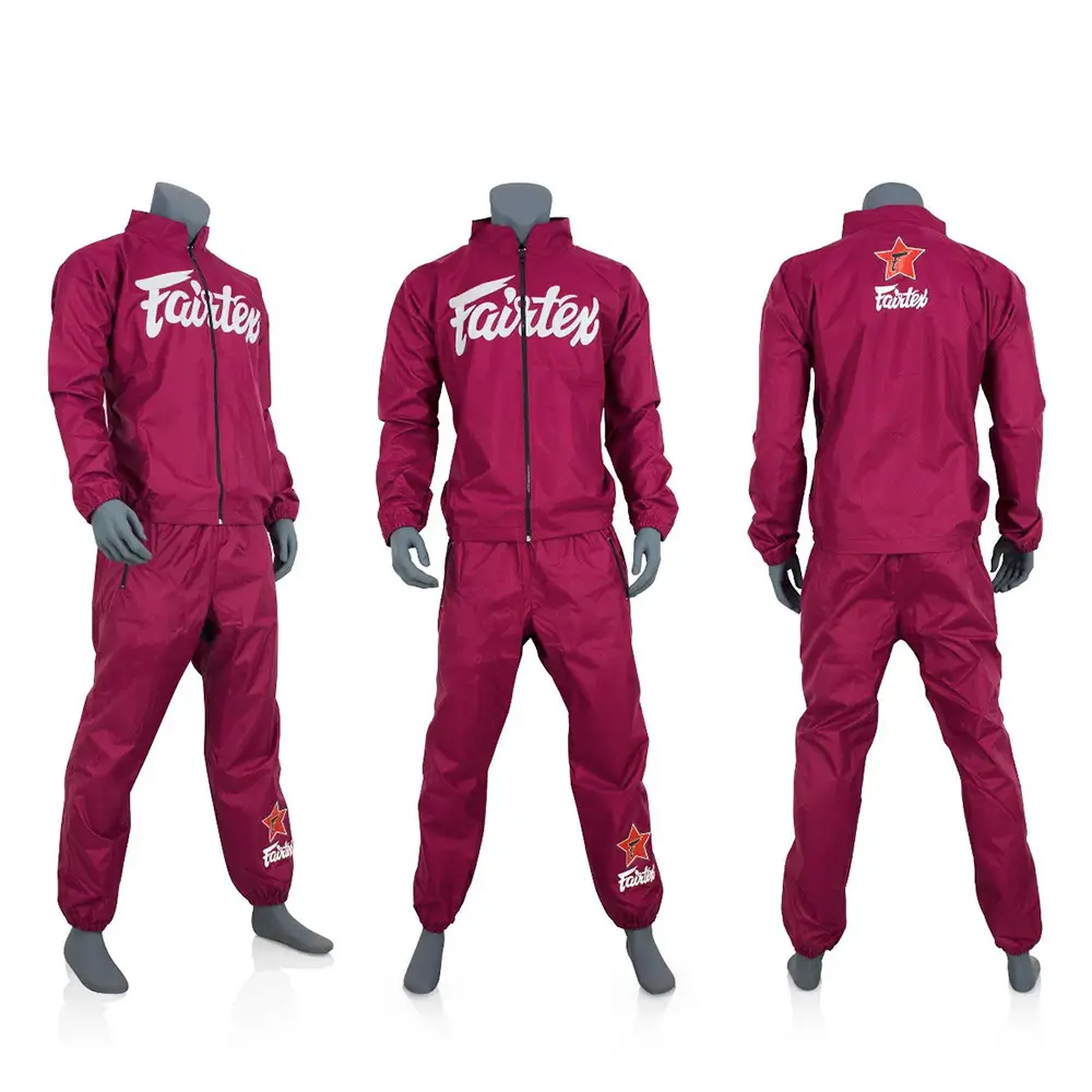 Tuta Sauna Suite Calo Peso Fairtex VS2 Bordeaux per allenamenti MMA, Muay Thai, Boxe, Kickboxing, BJJ. Tuta per perdere liquidi per match.