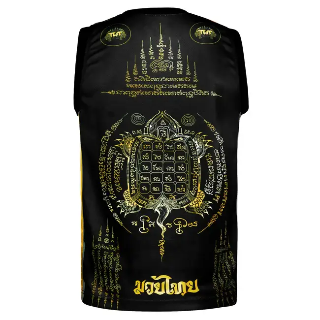 T-shirt Smanicata Yaksa Yantra per allenamenti di Muay Thai, Kickboxing e Boxe. T-Shirt Dry Tech in tessuto tecnico traspirante.