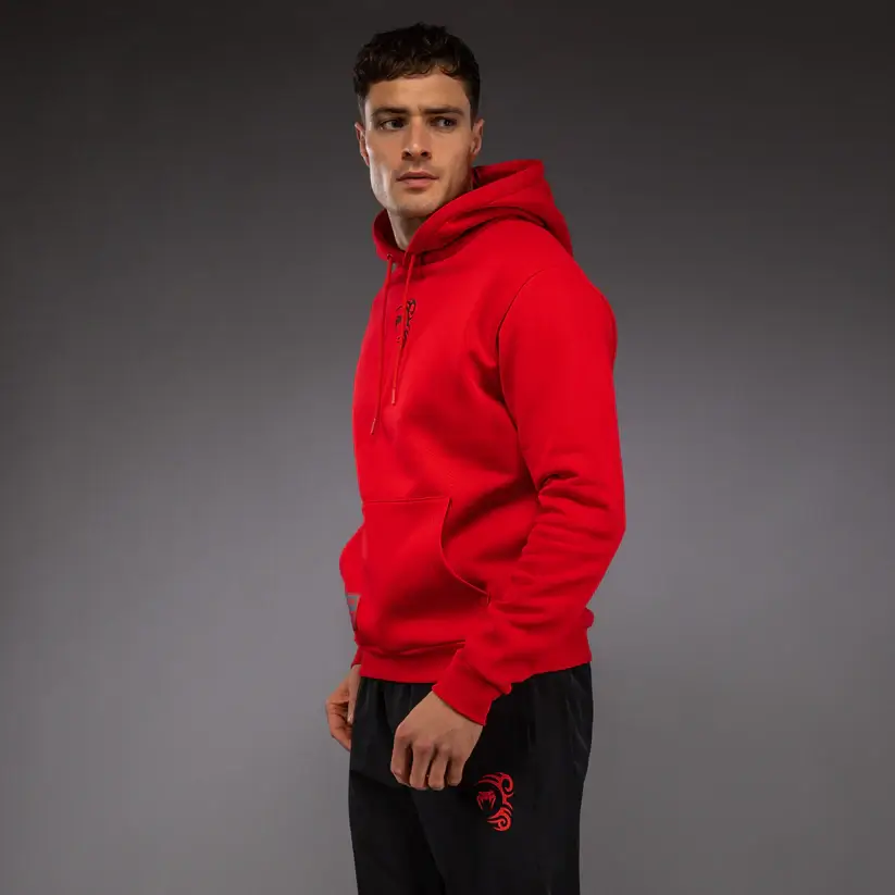 Felpa con cappuccio Mike Tyson Tiger x Venum Rosso per appassionati di Boxe e Sport da Combattimento.