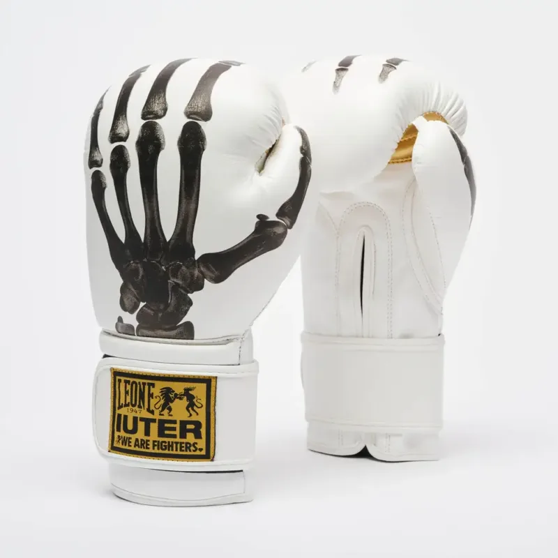 Guantoni Leone 1947 x IUTER Bianco-Oro GN01IU per allenamenti e competizioni di Muay Thai e Kickboxing