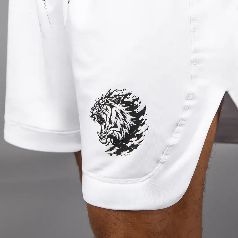 Pantaloncini Boxe Mike Tyson Tiger Venum Bianco-Nero Edizione Limitata per allenamenti e competizioni ufficiali di Pugilato.