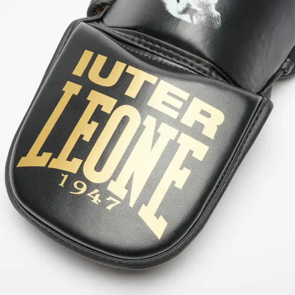 Paratibie Leone X IUTER PT01IU Nero per allenamenti di Muay Thai, Kickboxing ed MMA. Limited Edition in collaborazione con IUTER.